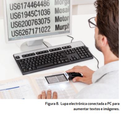 Lupa electrónica conectada a PC para aumentar textos e imágenes.
